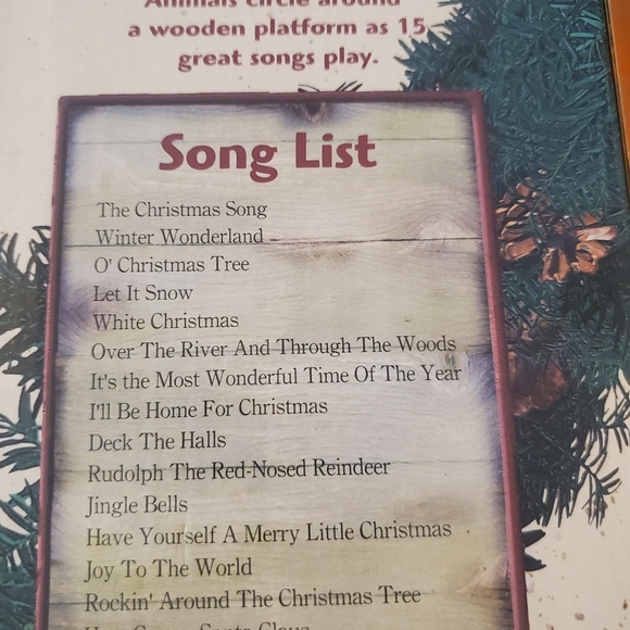 v MR CHRISTMAS Forest Woodland Cabin MUSICAL MOVEMENT CAROUSEL Moose Deer Bear - Picture 4 of 4